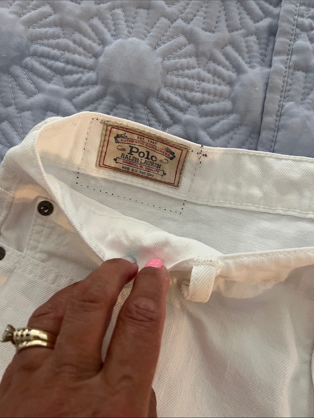 Polo by Ralph Lauren White Distressed Denim Cutoff Shorts